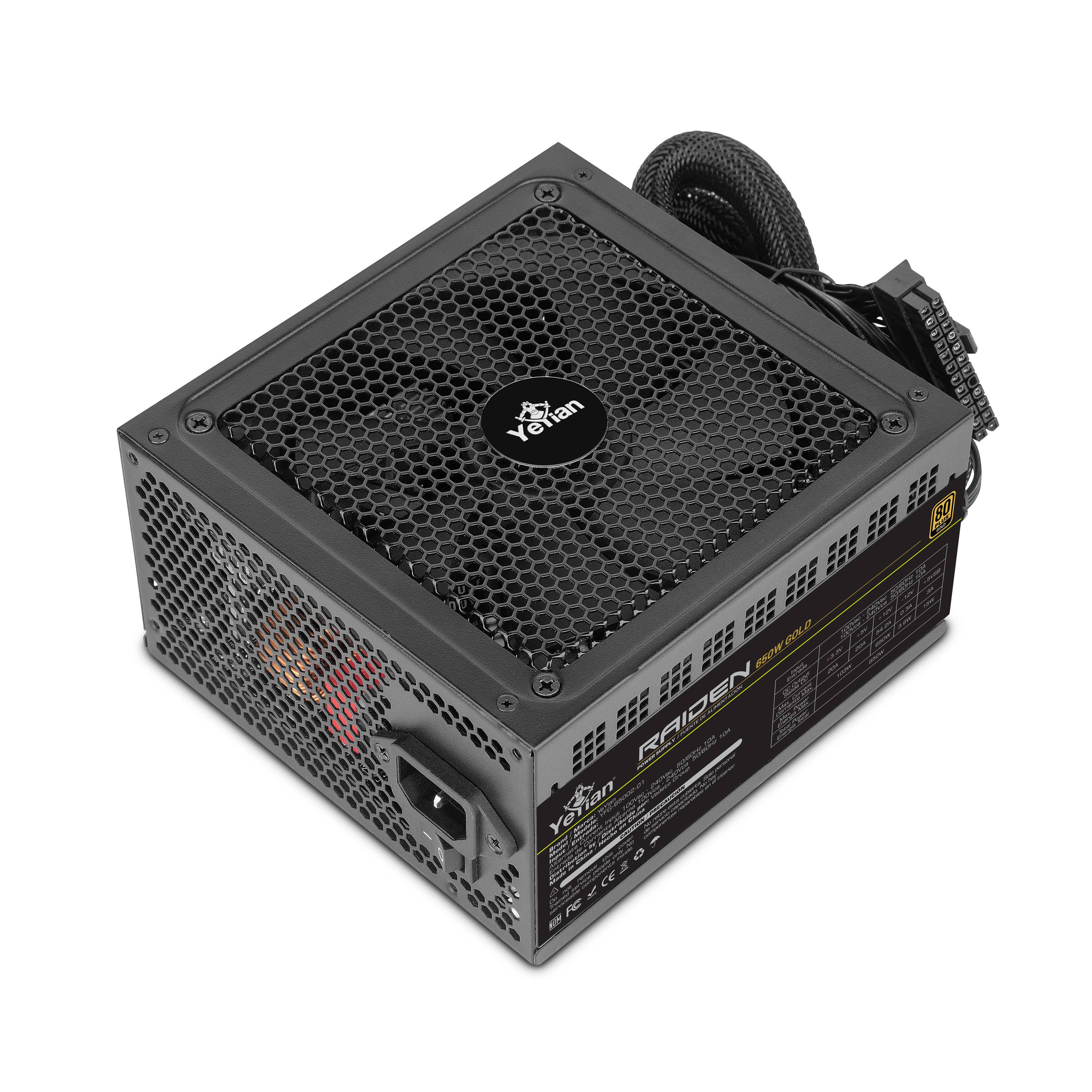 YEYIAN FUENTE DE PODER 80+ ORO 650W - PCIE GEN5, ATX, CONDENSADORES ALTA CALIDAD, INC. OCP/OCP/UV/OTP/OLP, VENTILADOR ALTO FLUJO DE 140MM YFG-85031-01 YEYIAN FUENTE DE PODER 80+ ORO 650W - PCIE GEN5, ATX, CONDENSADORES ALTA CALIDAD, INC. OCP/OCP/UV/OTP/OLP, VENTILADOR ALTO FLUJO DE 140MM YFG-85031-01